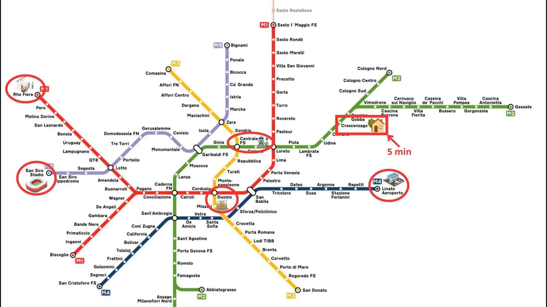 شقة 5 Min To Metro - Independent - Quiet - Privacy ميلان